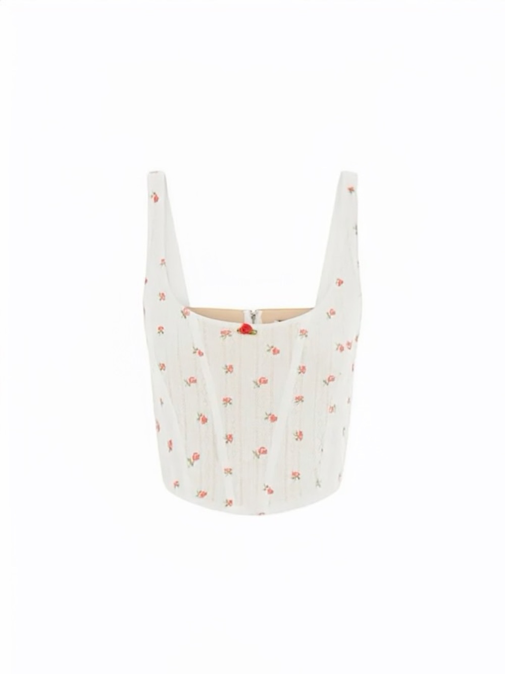 NWT With Jean ‘Cindy’ Corset Top in “Red Pointelle” Floral Size XXS